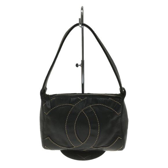 Chanel Coco Mark Wild Stitch Shoulder Bag Black - Picture 1 of 6